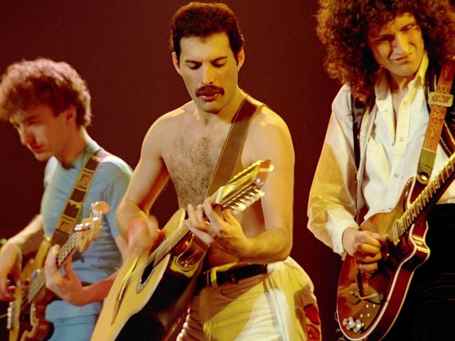 During performance at Wembley, 1977.